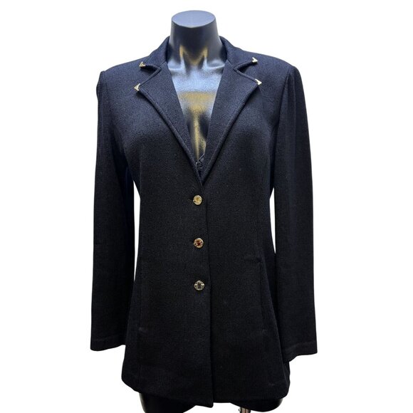 St. John Knit Black Pant & Jacket Suit Set Size 4/6 2p - Picture 3 of 13